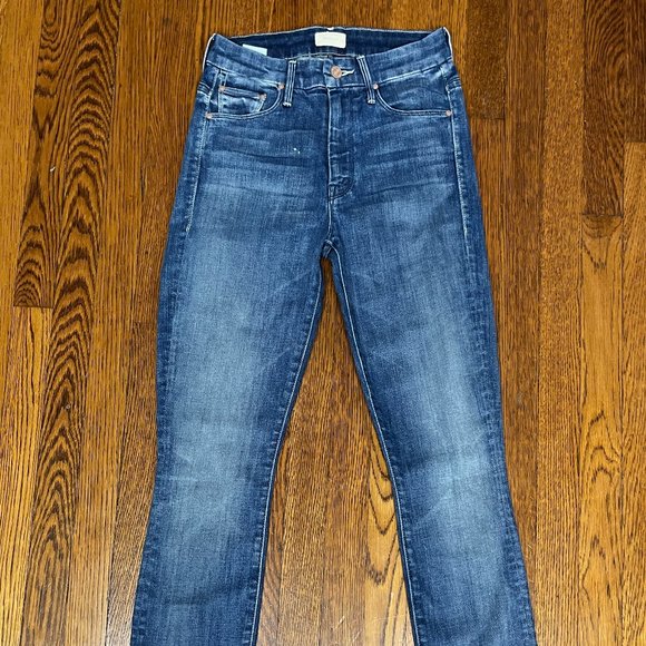 MOTHER Women's Straight Leg Jeans - Dark Blue - Picture 1 of 9